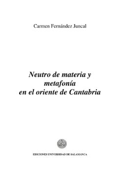 Neutro de materia y metafonía en el oriente de Cantabria