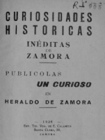 Curiosidades históricas inéditas de Zamora